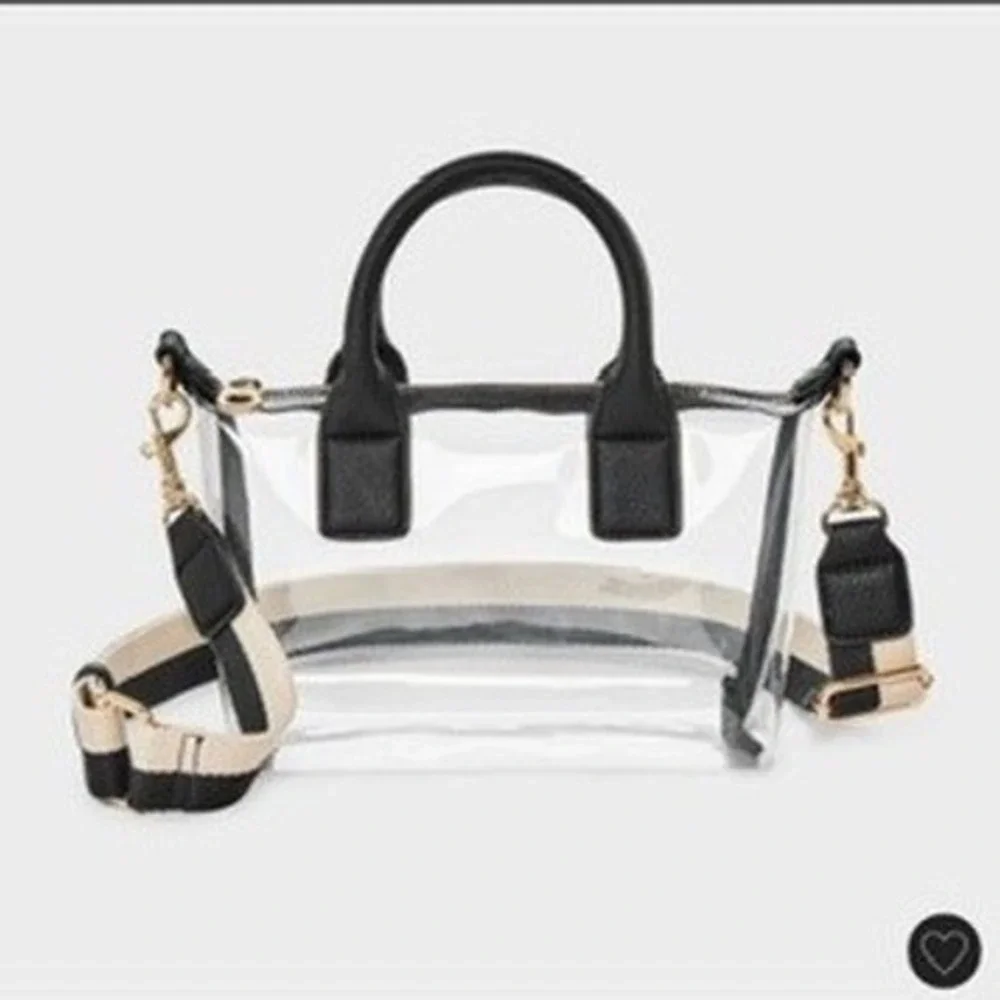 Universal Thread Mini Crossbody Tote Women Small Clear Black Stadium NWT